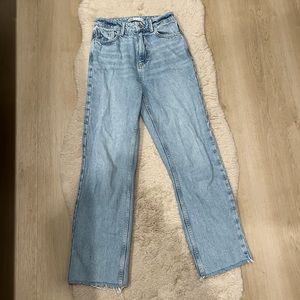 Zara Women High Rise Vintage Boyfriend Style Denim Straight Leg Jeans Size 24